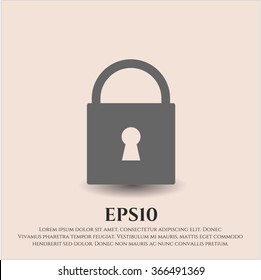Closed Lock vector icon or symbol