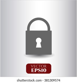 Icono o símbolo del vector de bloqueo cerrado