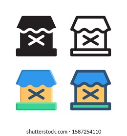 Closed logo icon design in four style. Line, Glyph, Flat and Color Line style