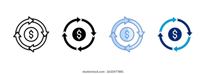 Closed Loop Icon Set Multiple Style Collection