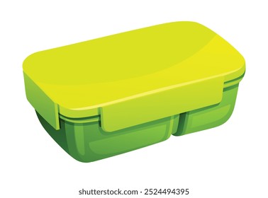 Closed lunch box for food storage. Vector cartoon illustration