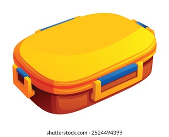 Almoço fechado para armazenamento de alimentos. Ilustração em desenho animado vetorial isolada sobre fundo branco