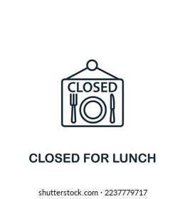 Closed For Lunch icon. Monochrome simple Food Delivery icon for templates, web design and infographics