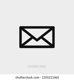 Correo cerrado, carta, icono de mensaje. Nuevo símbolo vectorial de correo cerrado de moda.