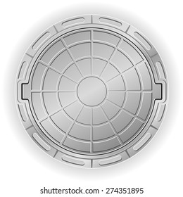 closed manhole vector illustration isolated on white background