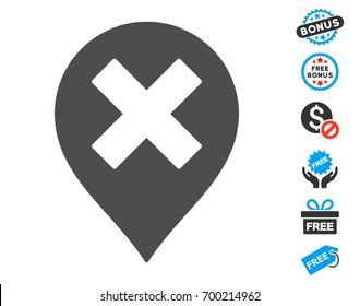 Closed Marker grey icon with free bonus images. Vector illustration style is flat iconic symbols.