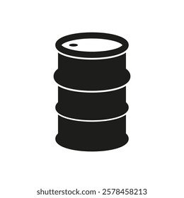 Closed metal barrel icon. Vector. Flat design.