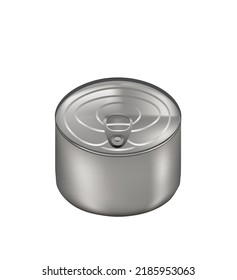 Closed metal food can, vector