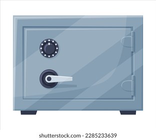 Caja de seguridad de metal cerrada o caja fuerte para asegurar la ilustración de vectores de objetos valiosos