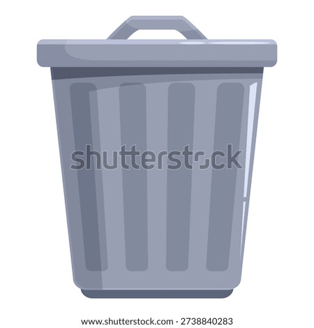 Closed metal trash can with handle, designed for waste collection and disposal in various settings