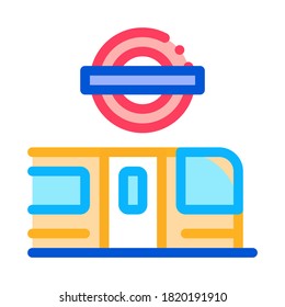 closed metro doors icon vector. closed metro doors sign. color symbol illustration