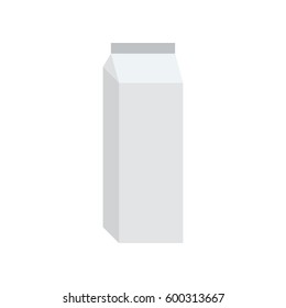 Closed milk box white on the white background