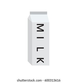 Closed milk box white text on the white background