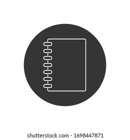 Imagen de icono de línea de bloc de notas cerrada. Vector