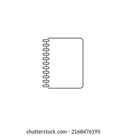 Closed notebook line icon image. Vector