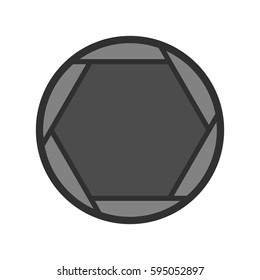 Closed objective icon isolated on white background vector illustration