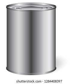 Closed oblong tin can - classic food packaging