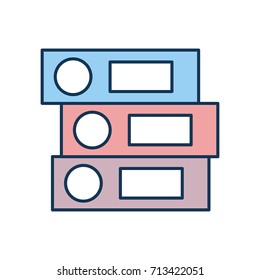 closed office binder folder file object on white background