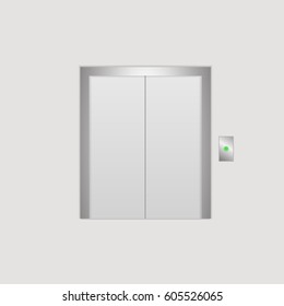 Closed  office building elevator doors.Vector illustration.