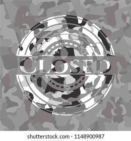 Closed on grey camouflage pattern