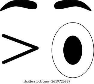 Closed one eyes Illustrations design, eyebrow with closed one eyes