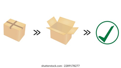 Closed and open box. vector