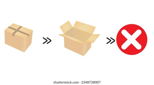 Closed and open box. vector