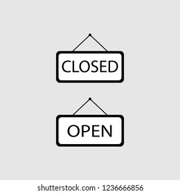 Closed and Open icon sign vector isolated