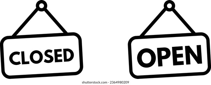 closed and open icons vector isolated on white background