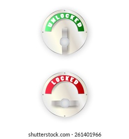 Closed and open lockers.Vector illustration 