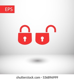  closed and open locks icon. One of set web icons