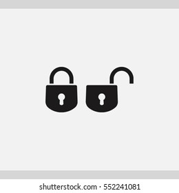  closed and open locks icon. One of set web icons