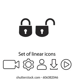  closed and open locks icon. One of set web icons