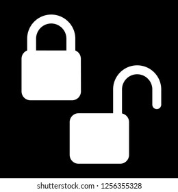 closed and open locks for various uses, for icons, gadgets, security systems