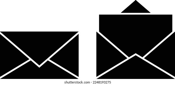 Closed and Open Message Envelop Icon Set