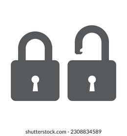 closed and open padlock icon design vector illustration. simple and editable design. icon about technology. locked symbol, password and privacy
