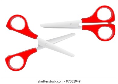 closed and open scissors isolated on white