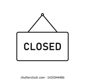 Closed open signboards isolated. Retro decoration market element. Store banner. EPS 10