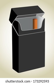 Closed and opened empty cigarettes pack template.