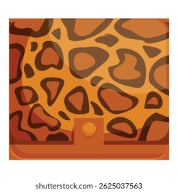 Carteira de couro laranja fechada com impressão animal mostrando luxo e estilo