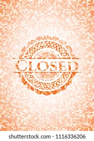Closed orange mosaic emblem