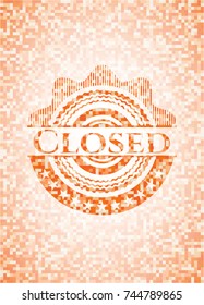 Closed orange mosaic emblem