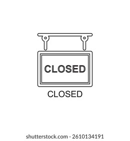 closed outline icon , store outline icon vector