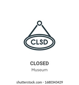 Closed outline vector icon. Thin line black closed icon, flat vector simple element illustration from editable museum concept isolated stroke on white background