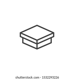 Closed package box line icon. linear style sign for mobile concept and web design. Delivery box outline vector icon. Symbol, logo illustration. Vector graphics