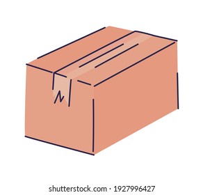 icono aislado de caja de embalaje cerrada