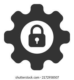 Reloj cerrado en marcha - signo vector, icono web, ilustración en fondo blanco, estilo glifo