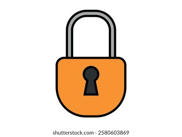 Closed padlock icon on white background