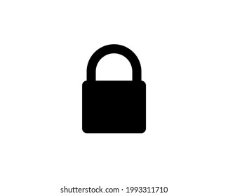 Icono de candado cerrado con sombra sobre fondo blanco, elegante ilustración vectorial.