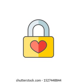 Closed and padlock icons of love